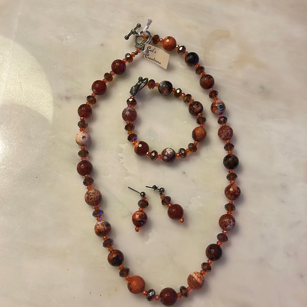 BNWT- Burnt Orange jewelry set